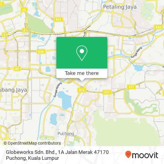 Globeworks Sdn. Bhd., 1A Jalan Merak 47170 Puchong map