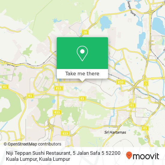 Niji Teppan Sushi Restaurant, 5 Jalan Safa 5 52200 Kuala Lumpur map