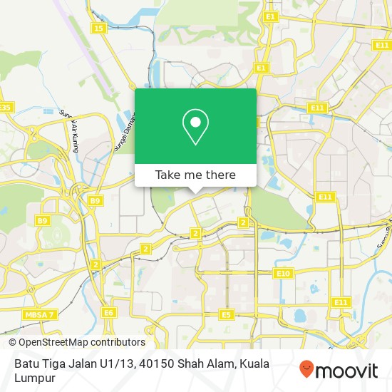 Batu Tiga Jalan U1 / 13, 40150 Shah Alam map