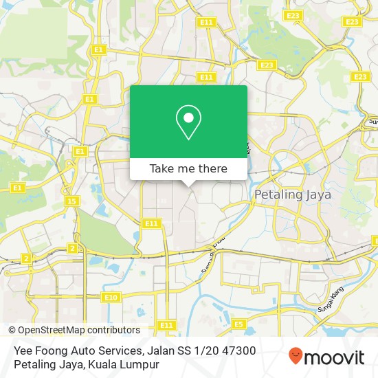 Yee Foong Auto Services, Jalan SS 1 / 20 47300 Petaling Jaya map