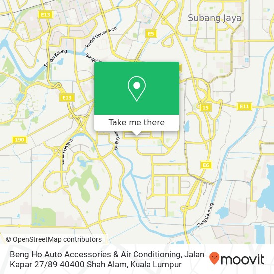 Beng Ho Auto Accessories & Air Conditioning, Jalan Kapar 27 / 89 40400 Shah Alam map