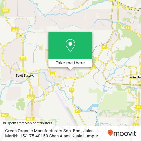 Green Organic Manufacturers Sdn. Bhd., Jalan Marikh U5 / 175 40150 Shah Alam map