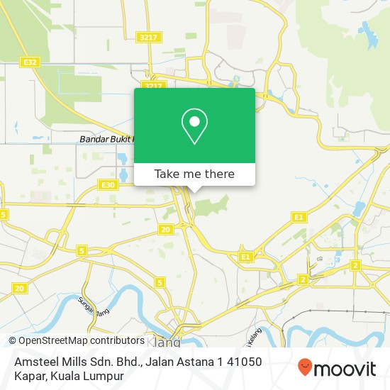 Peta Amsteel Mills Sdn. Bhd., Jalan Astana 1 41050 Kapar