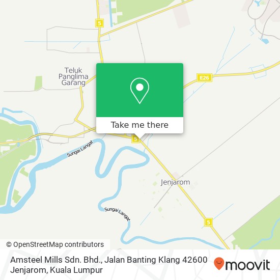 Peta Amsteel Mills Sdn. Bhd., Jalan Banting Klang 42600 Jenjarom