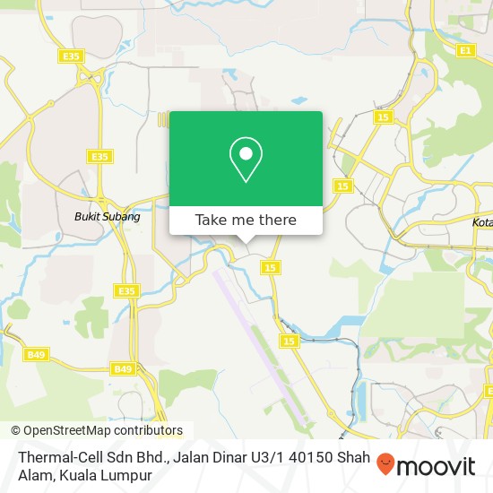 Thermal-Cell Sdn Bhd., Jalan Dinar U3 / 1 40150 Shah Alam map