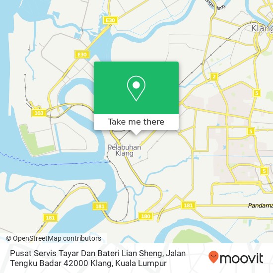 Pusat Servis Tayar Dan Bateri Lian Sheng, Jalan Tengku Badar 42000 Klang map