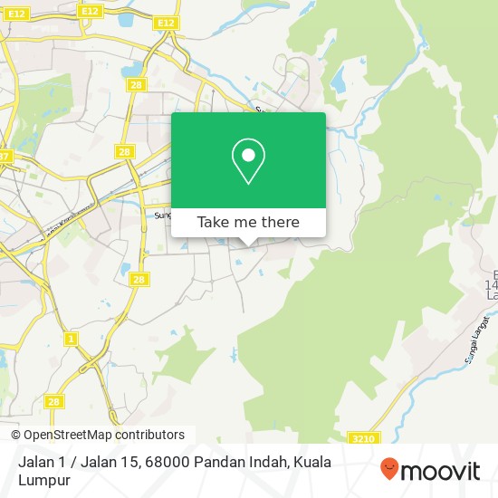 Peta Jalan 1 / Jalan 15, 68000 Pandan Indah