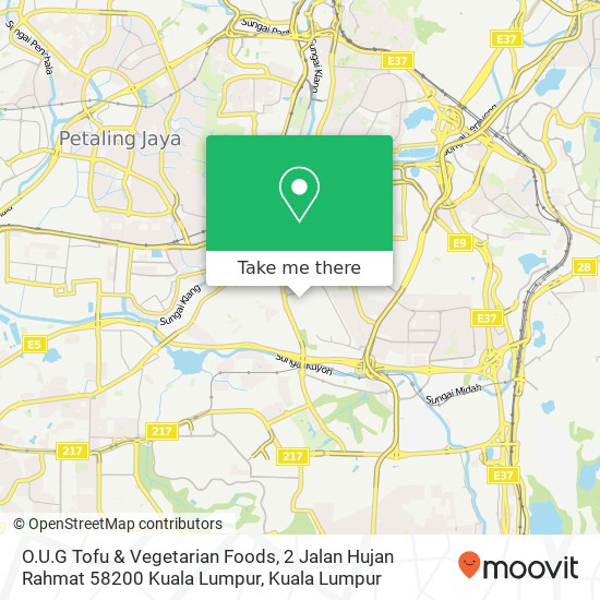 Peta O.U.G Tofu & Vegetarian Foods, 2 Jalan Hujan Rahmat 58200 Kuala Lumpur