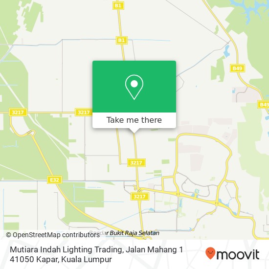 Peta Mutiara Indah Lighting Trading, Jalan Mahang 1 41050 Kapar