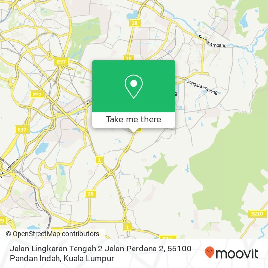 Peta Jalan Lingkaran Tengah 2 Jalan Perdana 2, 55100 Pandan Indah