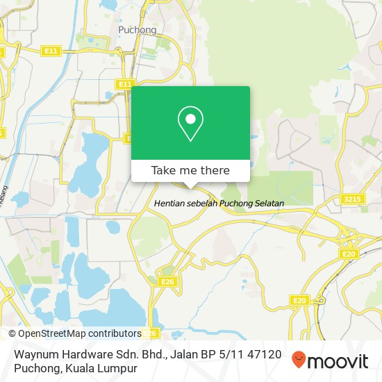 Waynum Hardware Sdn. Bhd., Jalan BP 5 / 11 47120 Puchong map