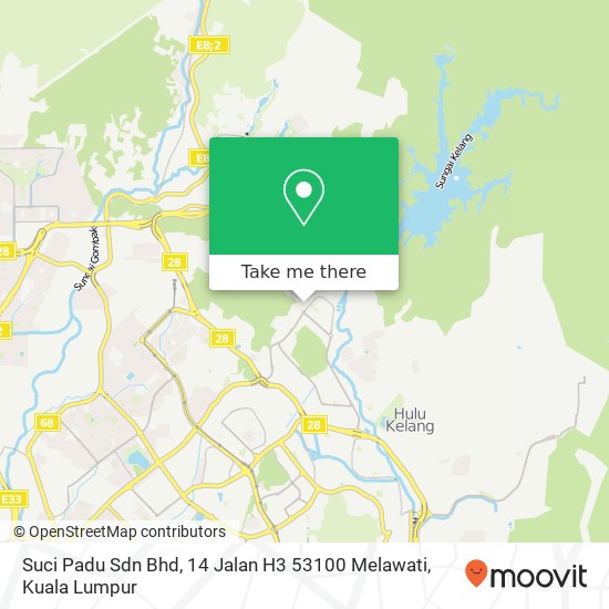 Suci Padu Sdn Bhd, 14 Jalan H3 53100 Melawati map