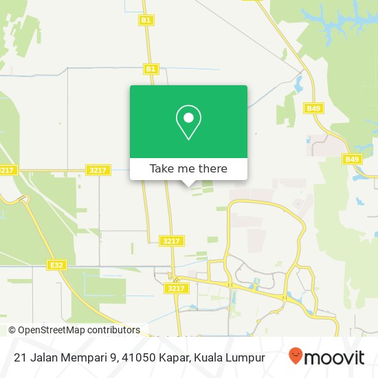 Peta 21 Jalan Mempari 9, 41050 Kapar