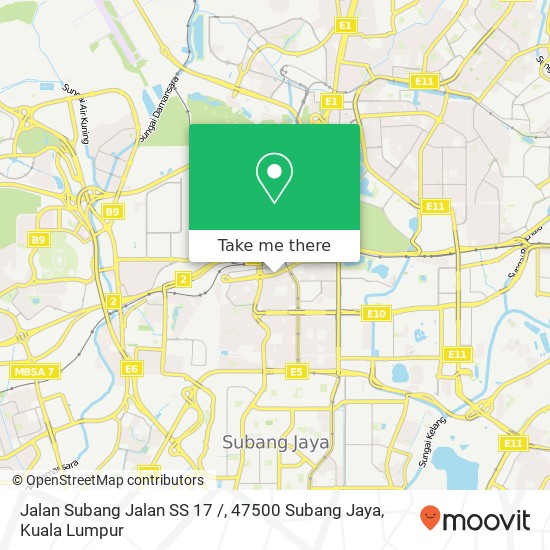 Jalan Subang Jalan SS 17 /, 47500 Subang Jaya map