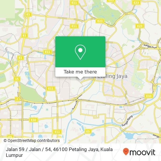 Peta Jalan 59 / Jalan / 54, 46100 Petaling Jaya