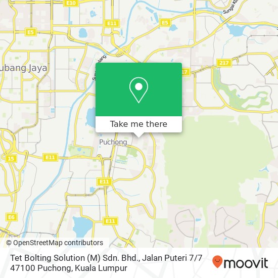 Tet Bolting Solution (M) Sdn. Bhd., Jalan Puteri 7 / 7 47100 Puchong map