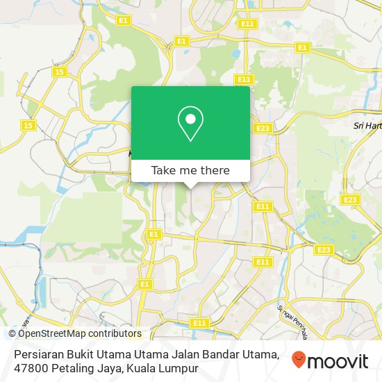 Peta Persiaran Bukit Utama Utama Jalan Bandar Utama, 47800 Petaling Jaya