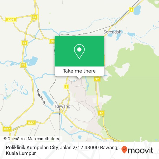 Peta Poliklinik Kumpulan City, Jalan 2 / 12 48000 Rawang