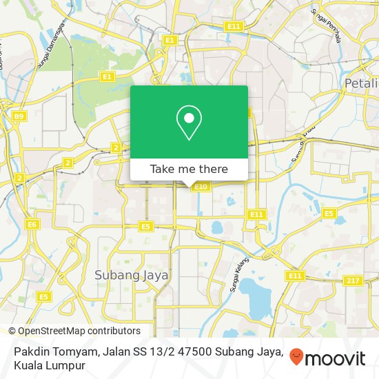 Peta Pakdin Tomyam, Jalan SS 13 / 2 47500 Subang Jaya