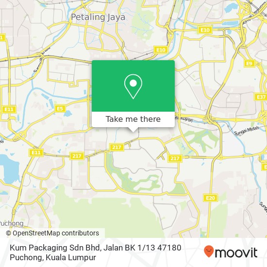 Peta Kum Packaging Sdn Bhd, Jalan BK 1 / 13 47180 Puchong