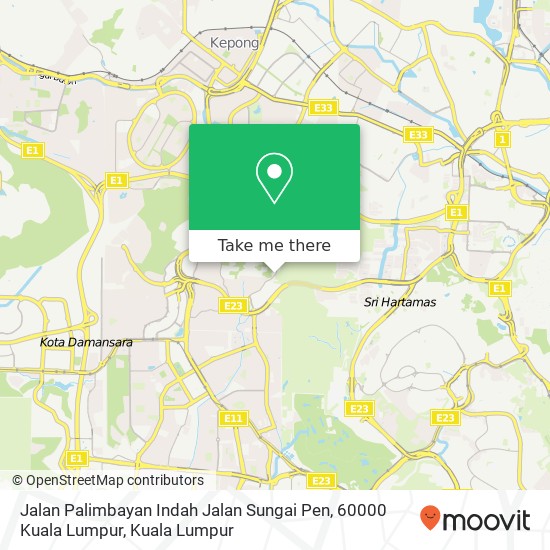 Peta Jalan Palimbayan Indah Jalan Sungai Pen, 60000 Kuala Lumpur