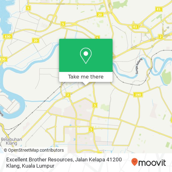 Peta Excellent Brother Resources, Jalan Kelapa 41200 Klang