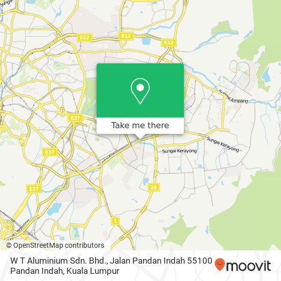 W T Aluminium Sdn. Bhd., Jalan Pandan Indah 55100 Pandan Indah map