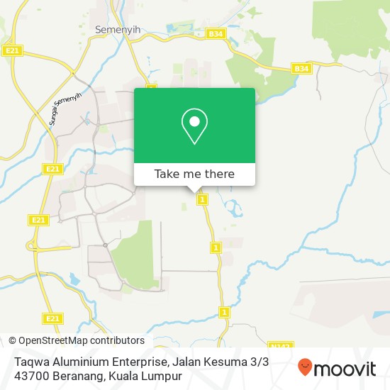 Taqwa Aluminium Enterprise, Jalan Kesuma 3 / 3 43700 Beranang map