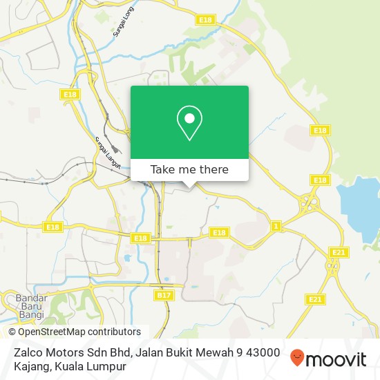 Peta Zalco Motors Sdn Bhd, Jalan Bukit Mewah 9 43000 Kajang
