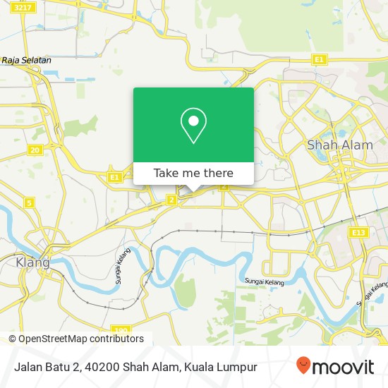 Peta Jalan Batu 2, 40200 Shah Alam