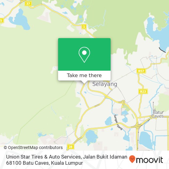 Peta Union Star Tires & Auto Services, Jalan Bukit Idaman 68100 Batu Caves