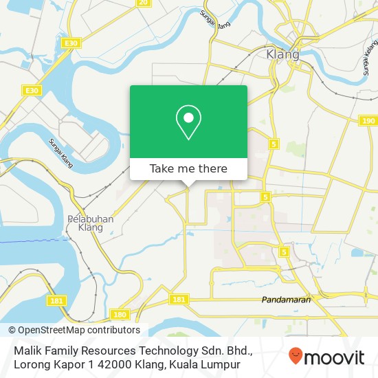 Malik Family Resources Technology Sdn. Bhd., Lorong Kapor 1 42000 Klang map