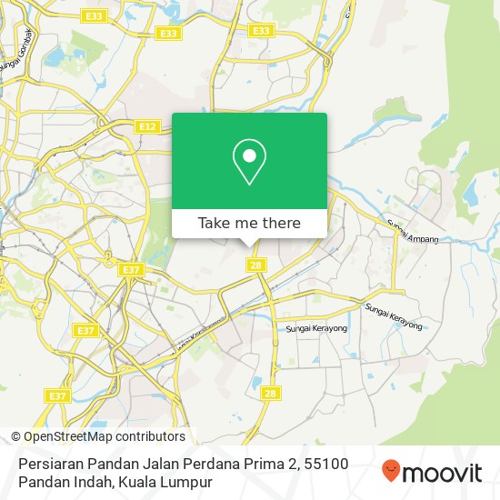 Peta Persiaran Pandan Jalan Perdana Prima 2, 55100 Pandan Indah
