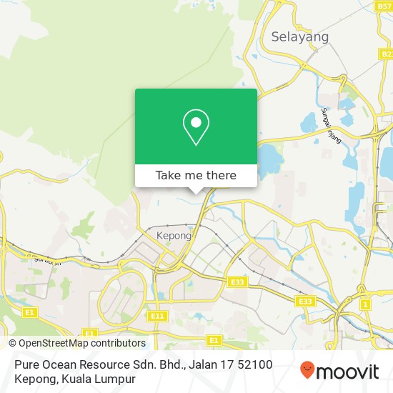 Pure Ocean Resource Sdn. Bhd., Jalan 17 52100 Kepong map