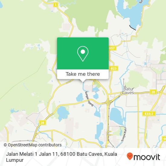 Peta Jalan Melati 1 Jalan 11, 68100 Batu Caves