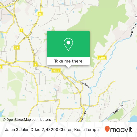 Peta Jalan 3 Jalan Orkid 2, 43200 Cheras