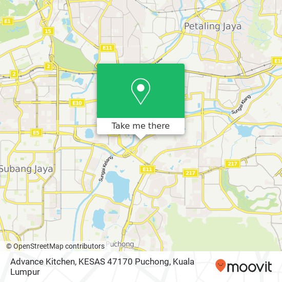 Peta Advance Kitchen, KESAS 47170 Puchong
