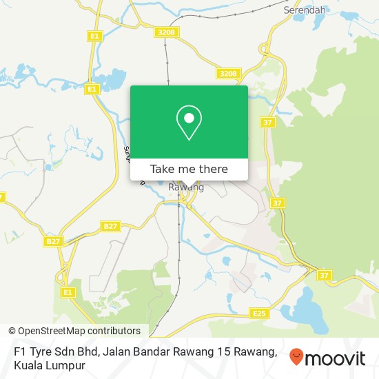 F1 Tyre Sdn Bhd, Jalan Bandar Rawang 15 Rawang map