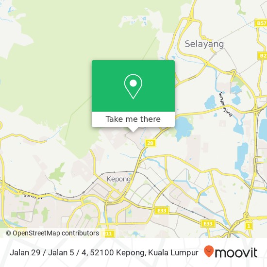 Peta Jalan 29 / Jalan 5 / 4, 52100 Kepong