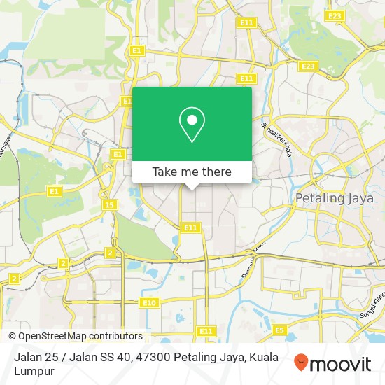 Peta Jalan 25 / Jalan SS 40, 47300 Petaling Jaya