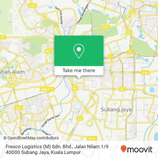 Fresco Logistics (M) Sdn. Bhd., Jalan Nilam 1 / 9 40000 Subang Jaya map