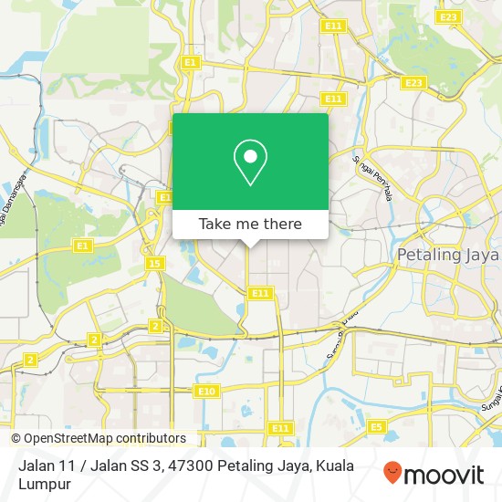 Peta Jalan 11 / Jalan SS 3, 47300 Petaling Jaya