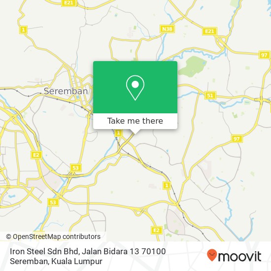 Iron Steel Sdn Bhd, Jalan Bidara 13 70100 Seremban map