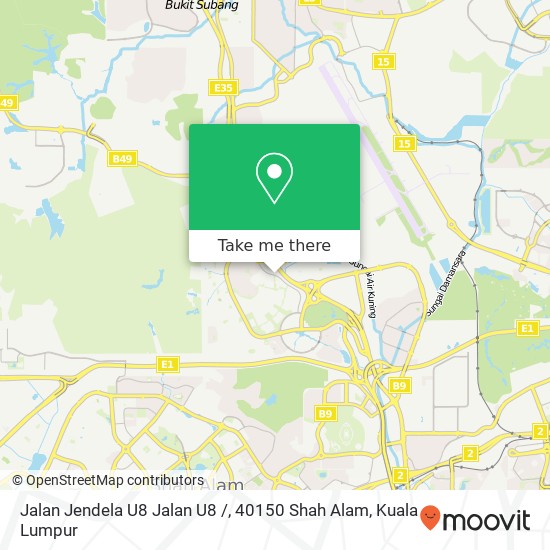 Peta Jalan Jendela U8 Jalan U8 /, 40150 Shah Alam