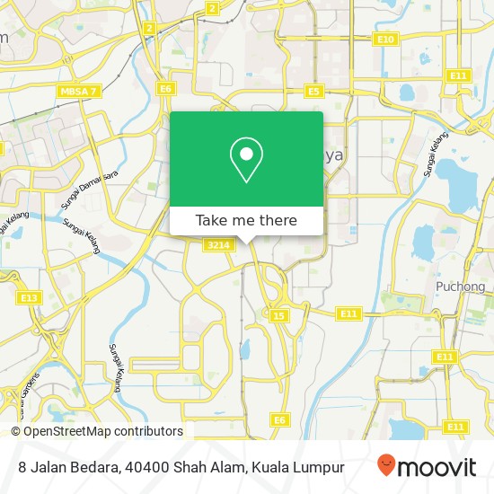 Peta 8 Jalan Bedara, 40400 Shah Alam