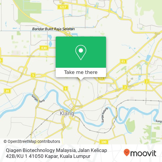 Peta Qiagen Biotechnology Malaysia, Jalan Kelicap 42B / KU 1 41050 Kapar