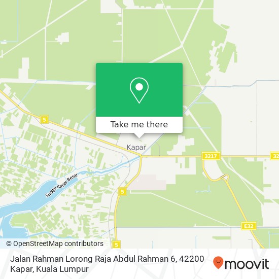 Peta Jalan Rahman Lorong Raja Abdul Rahman 6, 42200 Kapar