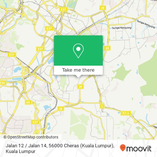 Peta Jalan 12 / Jalan 14, 56000 Cheras (Kuala Lumpur)