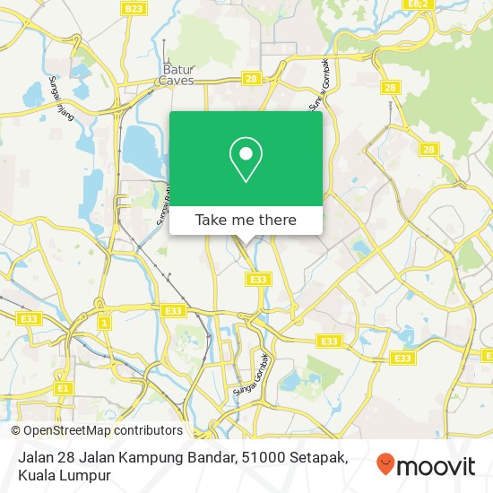 Peta Jalan 28 Jalan Kampung Bandar, 51000 Setapak