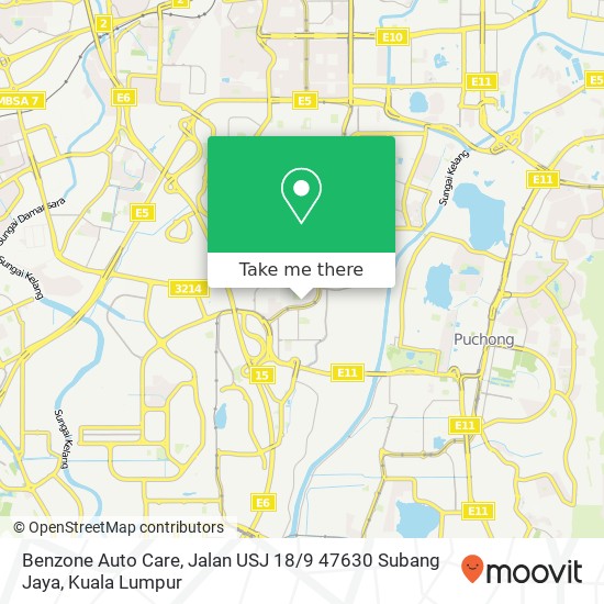 Peta Benzone Auto Care, Jalan USJ 18 / 9 47630 Subang Jaya